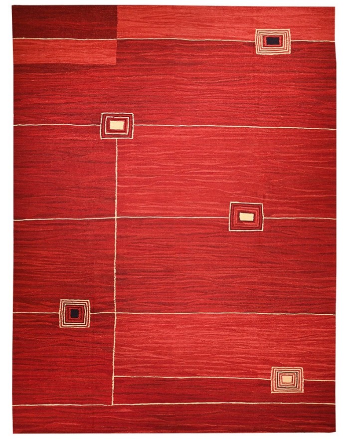 grand tapis rouge contemporain 