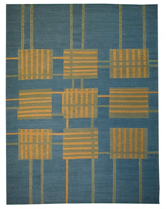 Kilim neuf - Tremo Bleu canard