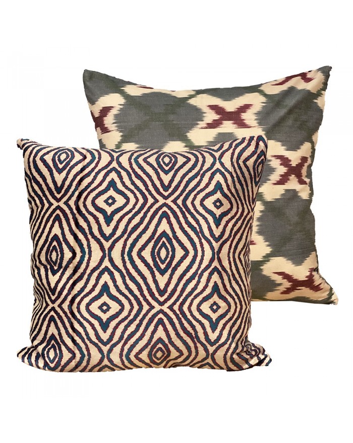 Velvet  Ikat cushion