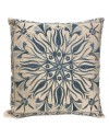 embroided cushion white and blue