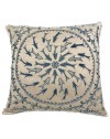 White and blue Suzani cushion