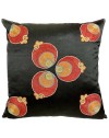 black background Suzani cushion