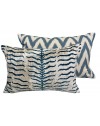 silk cushion blue and white