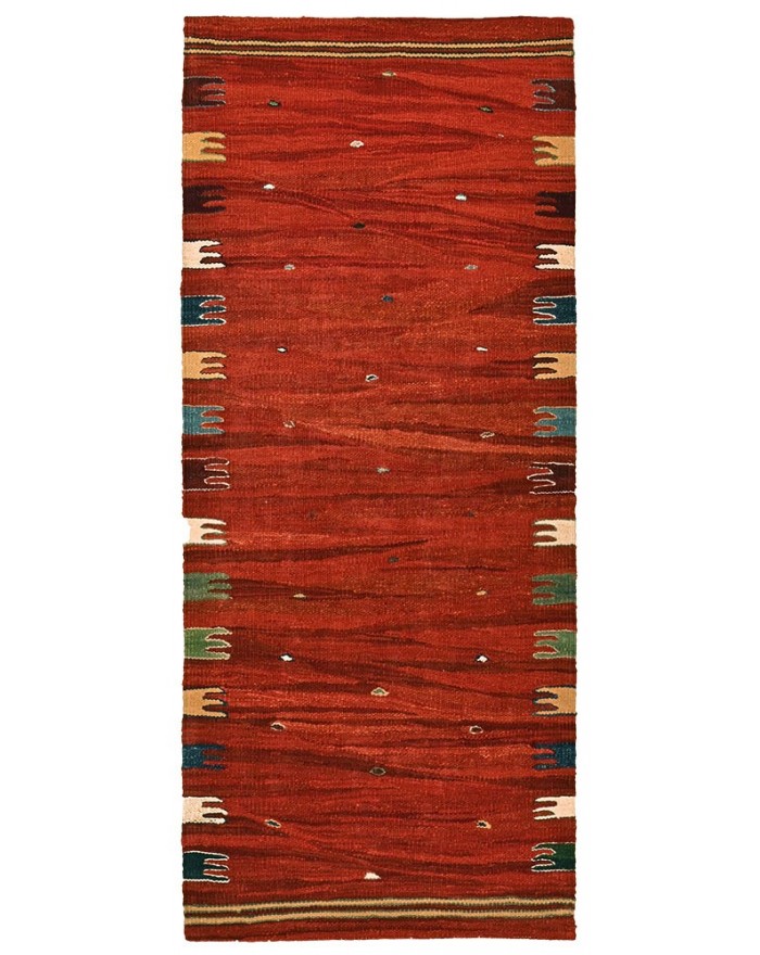 kilim red bedside rug