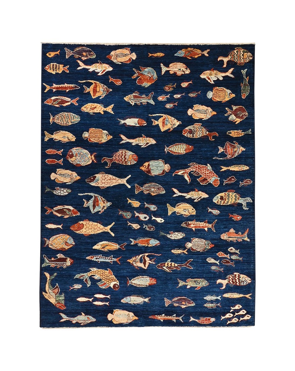 Tapis noué neuf - Poissons