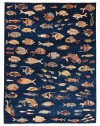 Tapis noué neuf - Poissons