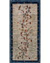 Branche fleurie beige- Tapis noué