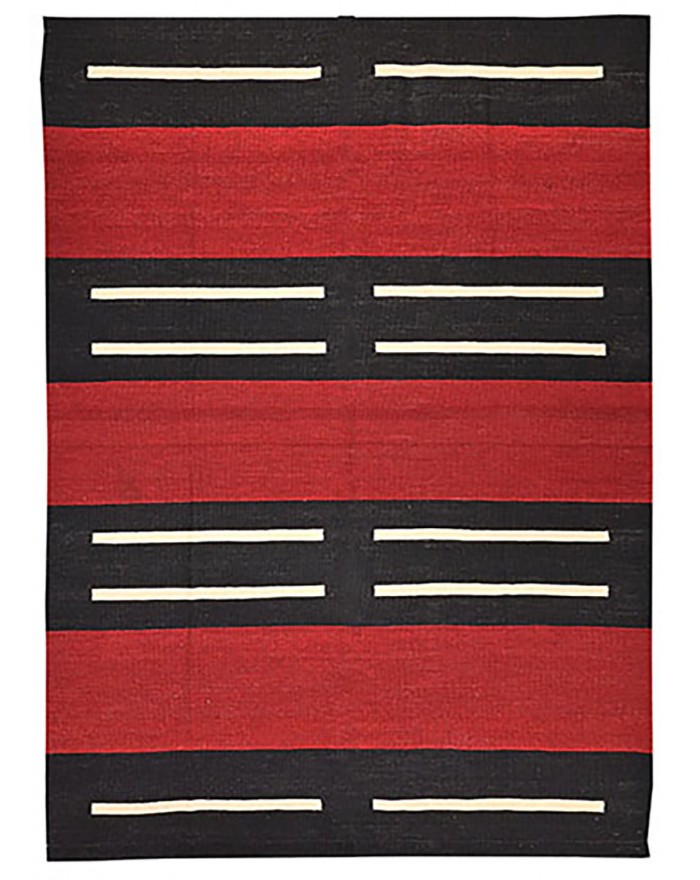 Tapis contemporain rouge et noir