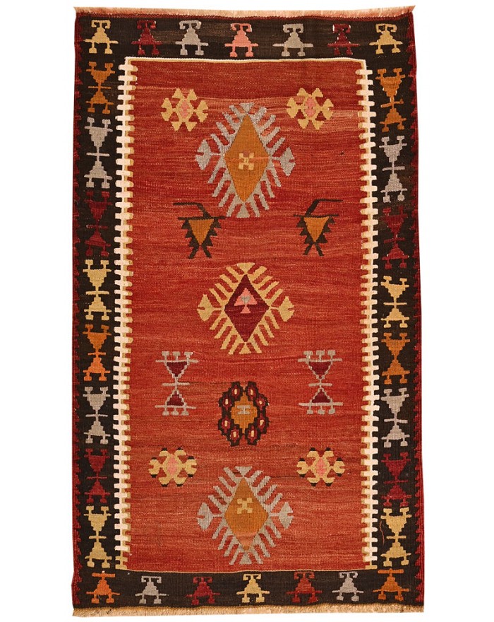 petit tapis kilim rouge