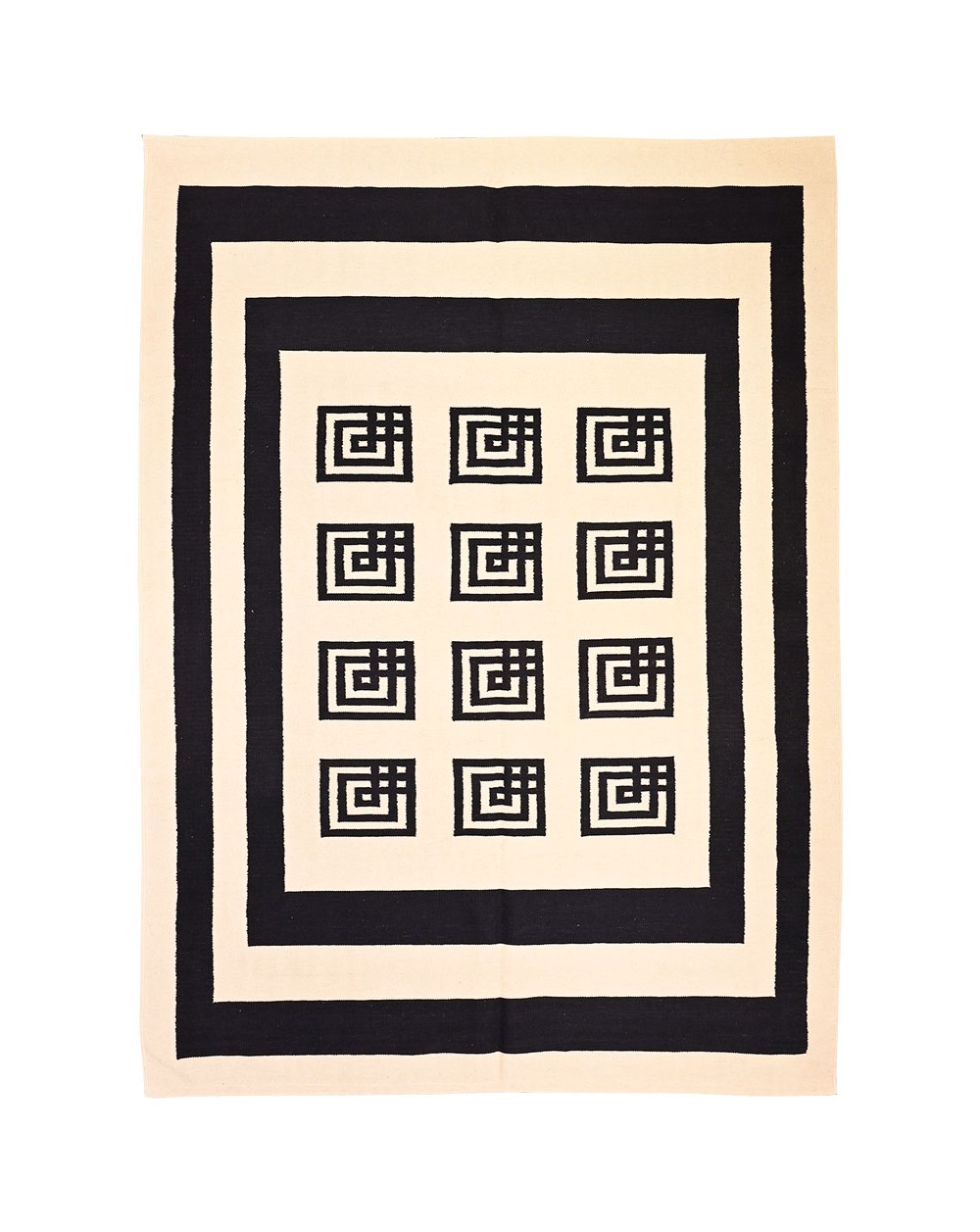 tapis kilim noir et blanc