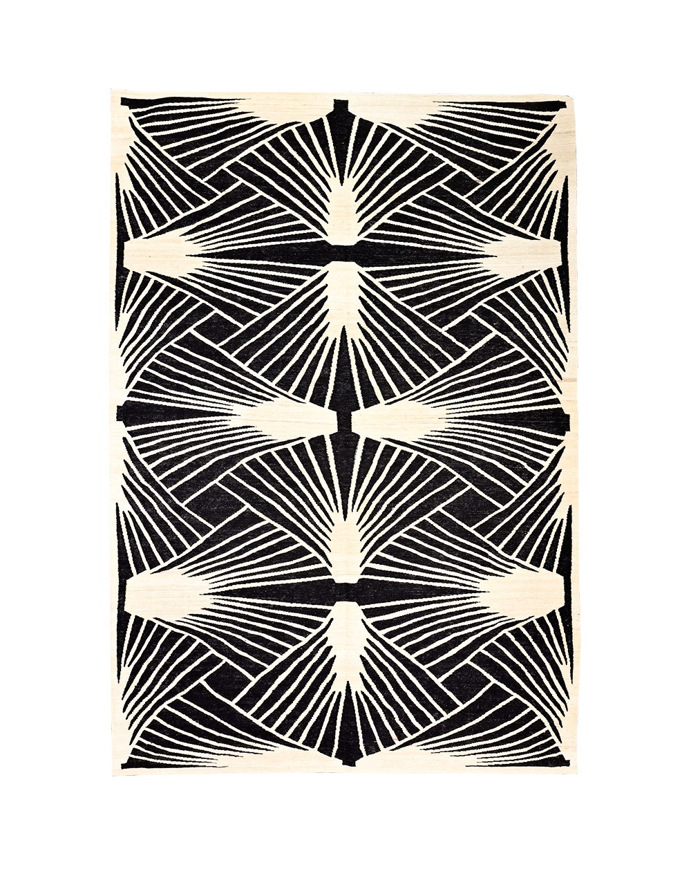 tapis graphique noir et blanc