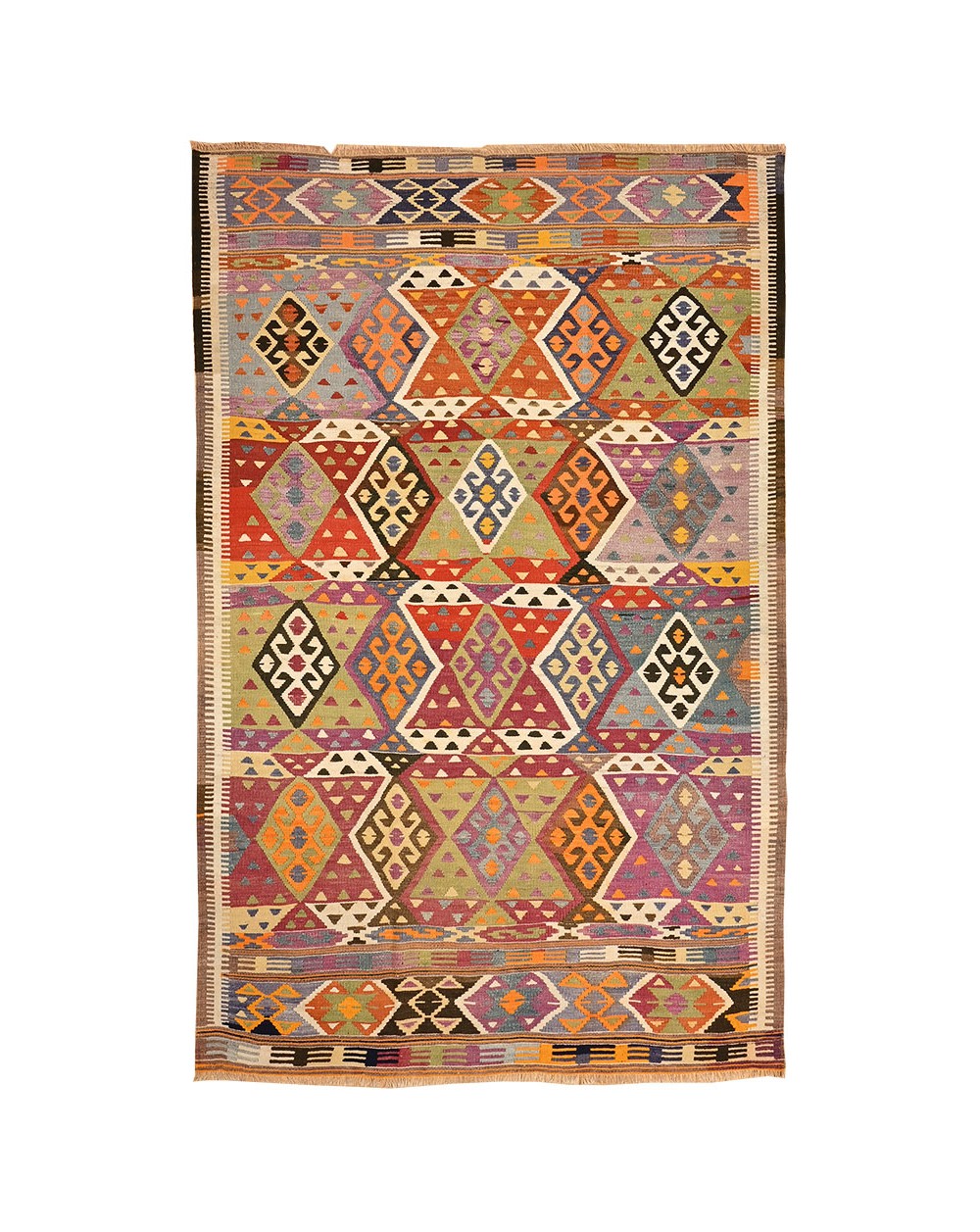 tapis kilim ancien pastel